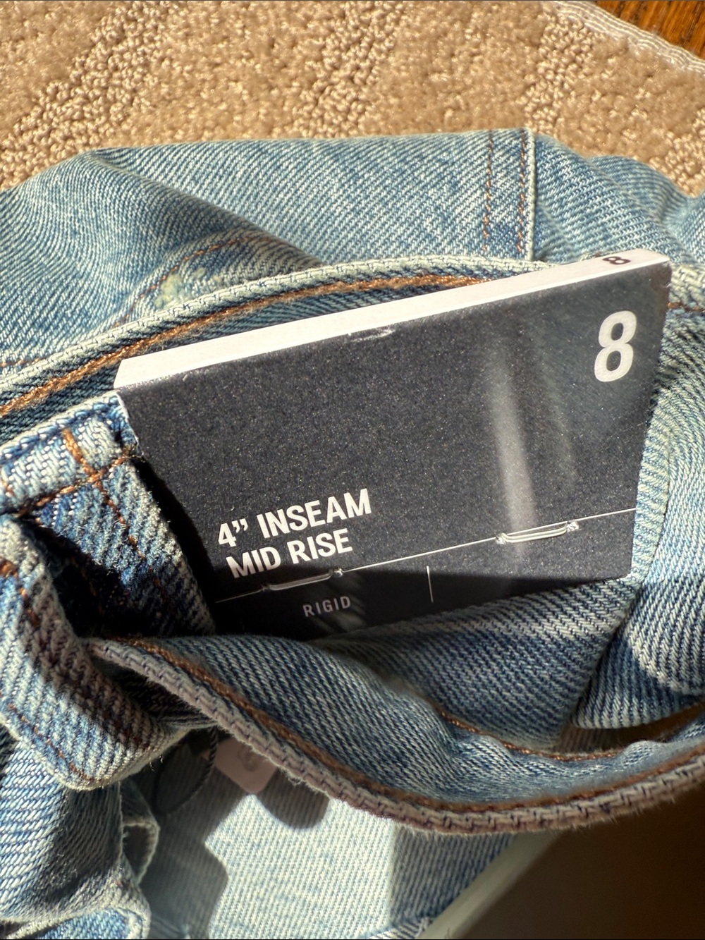 Express 4” Inseam‎ Mid Rise Denim Shorts - Picture 8 of 12
